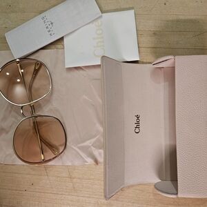 Chloé Gold and Pink Sunglasses